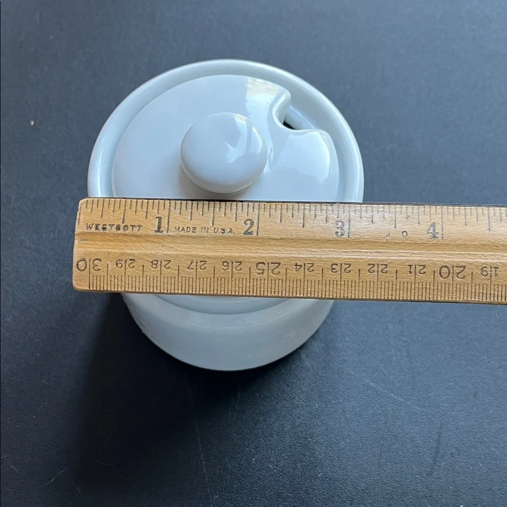 Pier 1 White Ceramic Sugar Jar with Lid